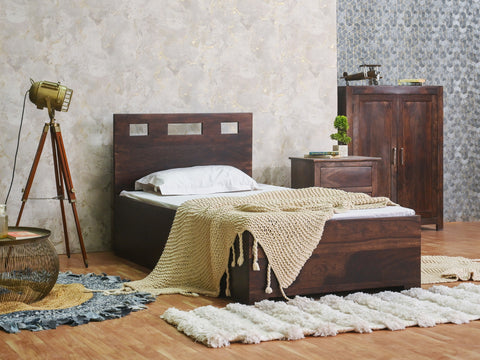 Duraster Gangaur Solid Sheesham Wood Single Bed #2