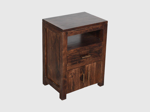 Duraster Gangaur Solid Wood Bedside with Storage #1