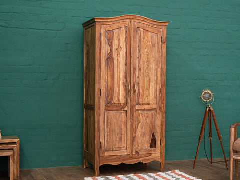 Hawkin Colonial Style Solid Sheesham wood Wardrobe Cabinet #2 - Duraster 