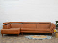 L Shape Leather Sofa (Tan Brown) #01
