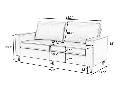 Duraster Premium Modern Two Seater Leather Sofas #82