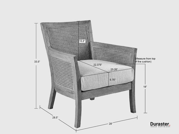 Duraster Elemantary Solid Wood Accent Chair With Cane Work #10