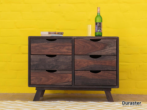 Marvel Modern Sheesham Wood Chest of Drawers Cabinet#1 - Duraster 