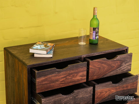 Marvel Modern Sheesham Wood Chest of Drawers Cabinet#1 - Duraster 