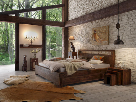 Naily Modern Sheesham wood Storage bed #1 - Duraster 