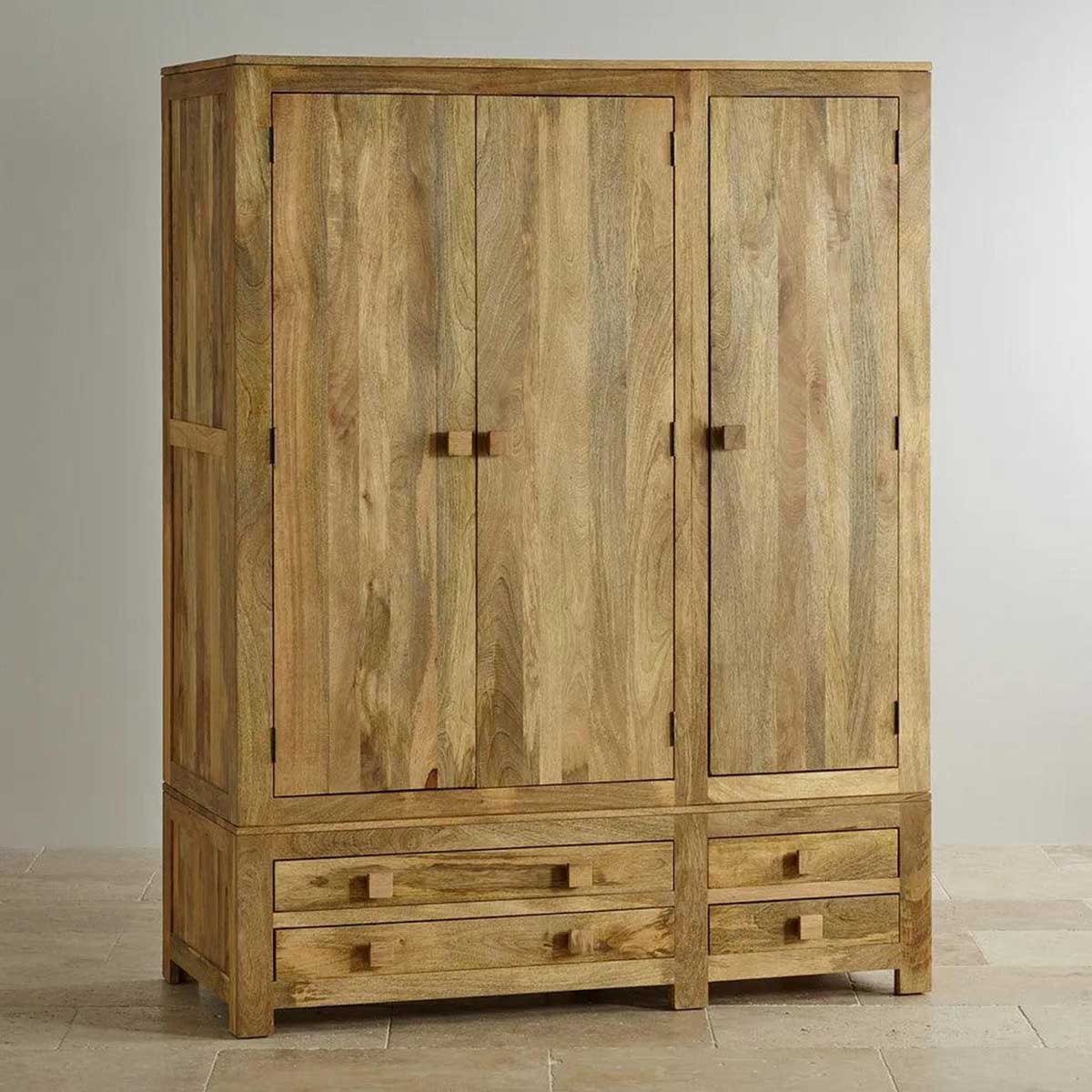 Mango wood wardrobe sale discount