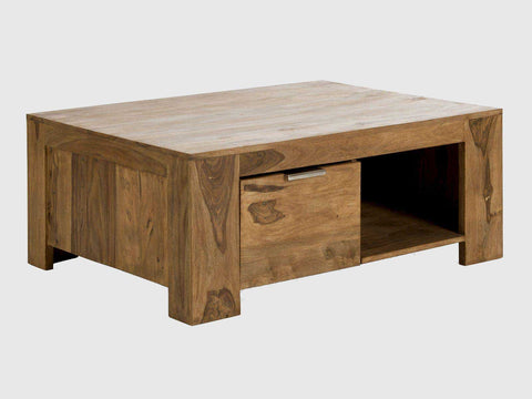 Sheesham Wood Coffee Table with Drawer