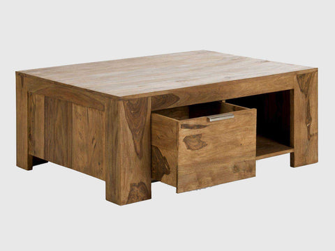 Sheesham Wood Coffee Table with Drawer