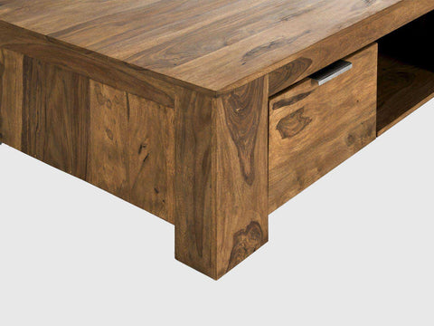 Sheesham Wood Coffee Table with Drawer