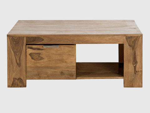 Sheesham Wood Coffee Table with Drawer