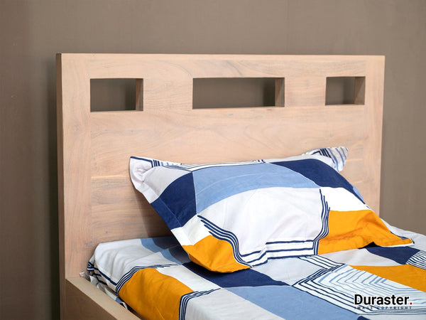 Novo Modern Sheesham Wood Single BedWith Storage #2 (36" x 72") - Duraster 