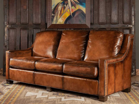 Three Seater Leather Sofa (Coffee Brown) #5