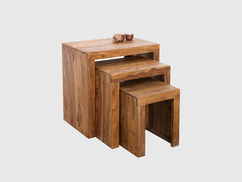 Sheesham Wood Set of 3 Nesting Tables