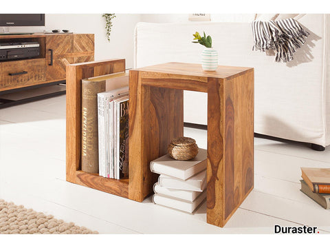Torpedo Modern Sheesham Wood Side table#3 - Duraster 