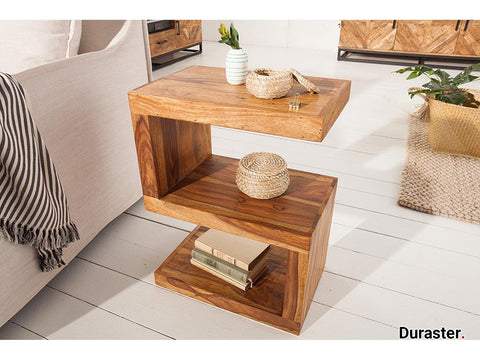 Torpedo Modern Sheesham Wood Side table#3 - Duraster 