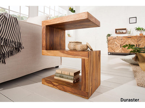 Torpedo Modern Sheesham Wood Sidetable#3 - Duraster 