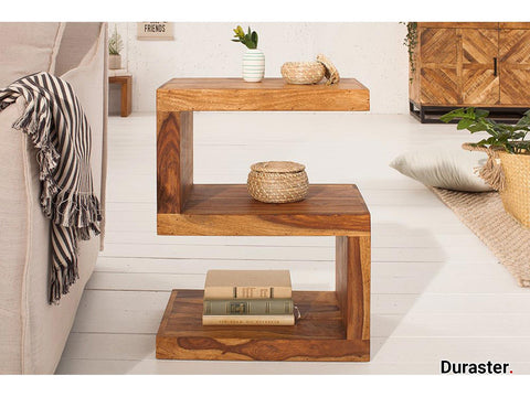 Torpedo Modern Sheesham Wood Side table#3 - Duraster 