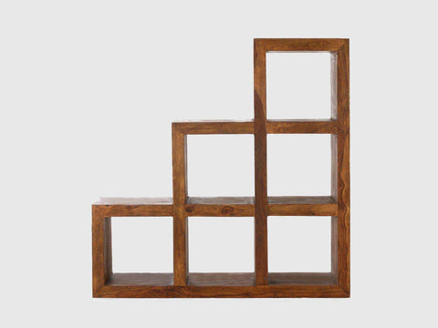 Duraster Vismit Modern Sheesham wood Cube Step Shelf #8