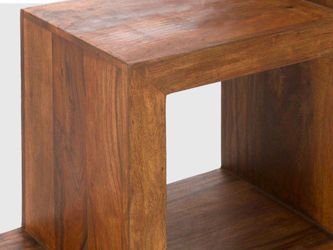 Duraster Vismit Modern Sheesham wood Cube Step Shelf #8