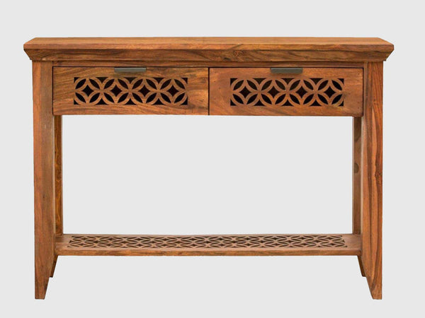 Duraster Vismit Solid Sheeham wood Contemporary 2 Drawer Console Table #2