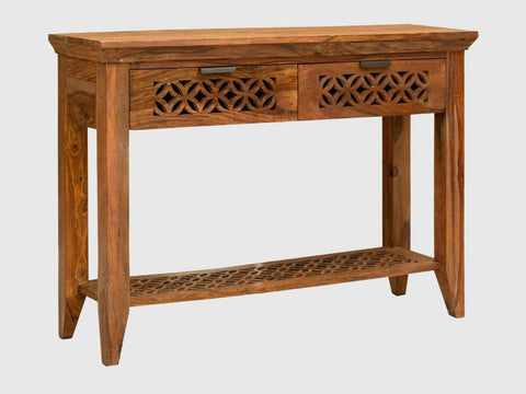 Duraster Vismit Solid Sheeham wood Contemporary 2 Drawer Console Table #2