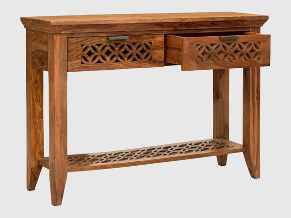 Duraster Vismit Solid Sheeham wood Contemporary 2 Drawer Console Table #2