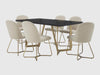 Duraster Veena Dining Table Set 6 Seater with Solid Wood Top & Iron Legs #1
