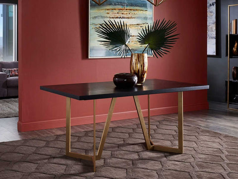 Duraster Veena Dining Table Set 6 Seater with Solid Wood Top & Iron Legs #1