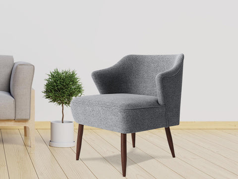 Elemantray  Solid Wood Fabric Upholstered Chair #4 - Duraster 