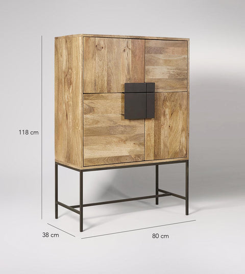 Versaw Bar Cabinet Cabinet Mango Wood & Charcoal #4 - Duraster 