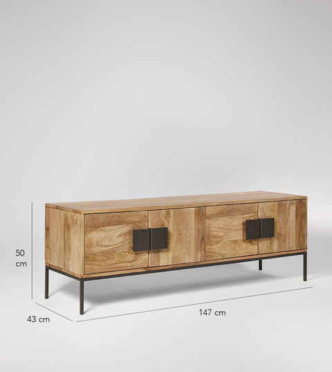 Versaw TV Stand, Mango Wood & Charcoal #8 - Duraster 