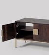 Versaw TV Stand, Dark Mango Wood & Brass #7 - Duraster 