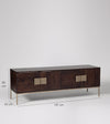 Versaw TV Stand, Dark Mango Wood & Brass #7 - Duraster 