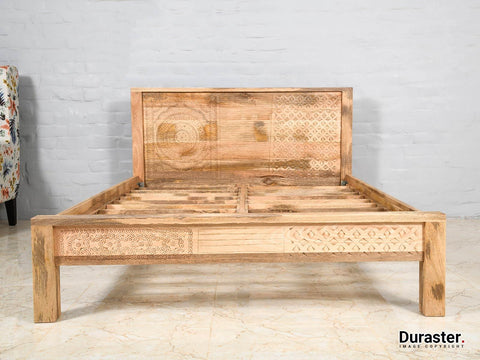 Ajenta Mango Wood Carving Bed#1 - Duraster 