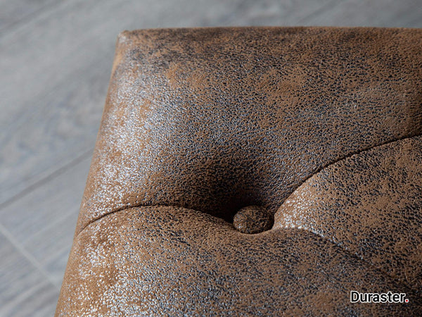 Norwich Chesterfield Buff Leather Ottoman #40 - Duraster 