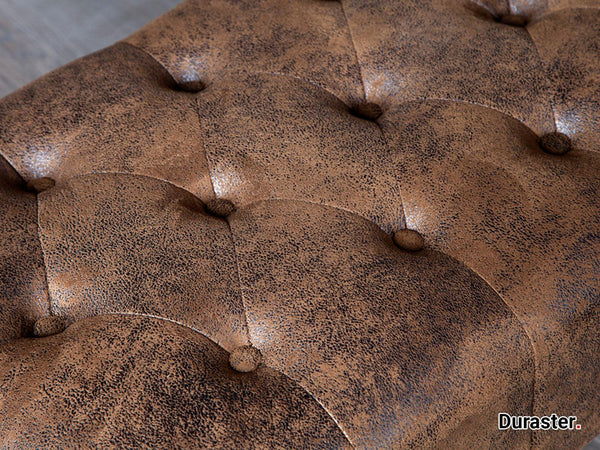 Norwich Chesterfield Buff Leather Ottoman #40 - Duraster 