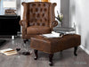 Norwich Chesterfield Buff Leather Ottoman #40 - Duraster 