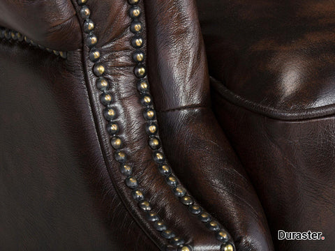 Norwich Colonial Brown Chesterfield Wing Chair #16 - Duraster 