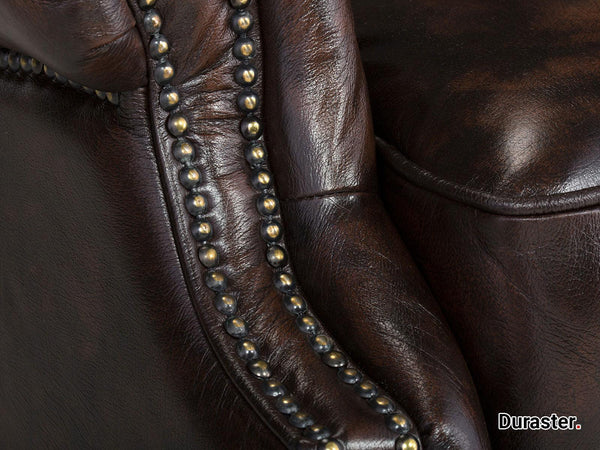 Norwich Colonial Brown Chesterfield Wing Chair #16 - Duraster 