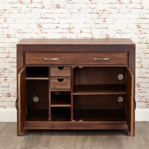 Marwar Sheesham Wood Walnut Home Office Table cum Sideboard Cabinet #2 - Duraster 