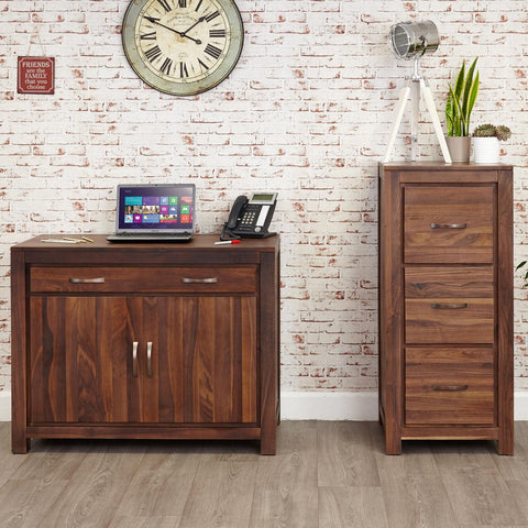 Marwar Sheesham Wood Walnut Office Documents Cabinet #7 - Duraster 