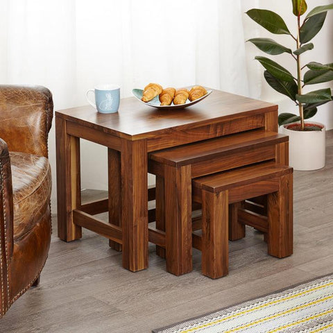 Sheesham Wood Nesting Side Tables 
