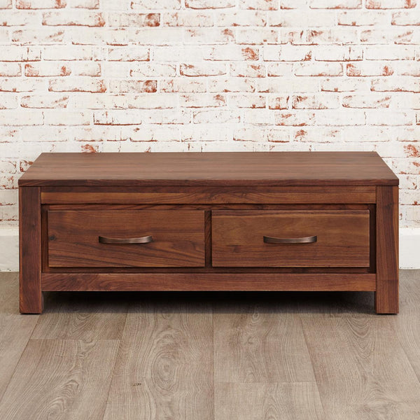 Marwar Sheesham Wood Walnut Four Drawer Coffee Table #1 - Duraster 