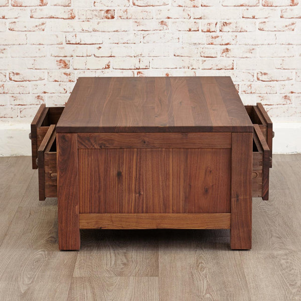 Marwar Sheesham Wood Walnut Four Drawer Coffee Table #1 - Duraster 