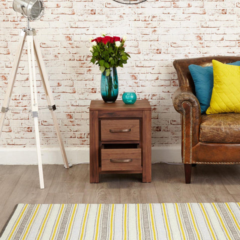 Marwar Sheesham Wood Walnut Office Document Cabinet Lamp Table #2 - Duraster 