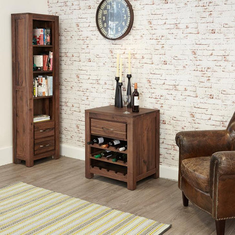 Marwar Sheesham Wood Walnut Wine Rack - Duraster 