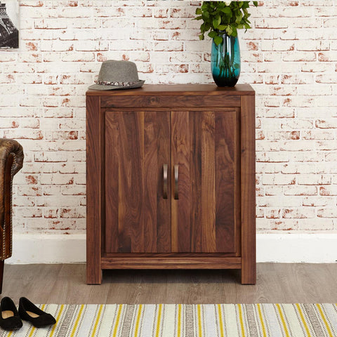 Marwar Sheesham Wood Walnut Shoe Rack Cabinet #3 - Duraster 