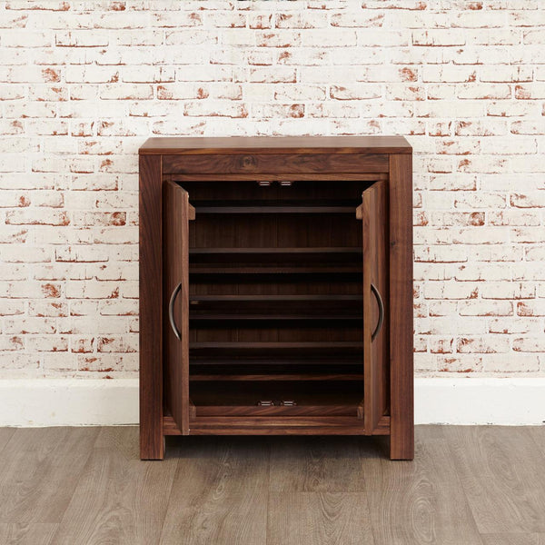 Marwar Sheesham Wood Walnut Shoe Rack Cabinet #3 - Duraster 