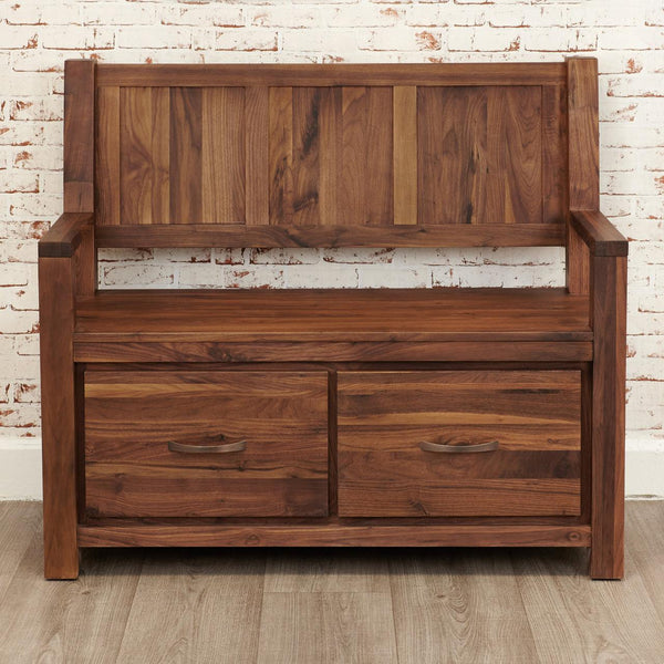 Marwar Sheesham Wood Walnut Shoerack cum Bench #2 - Duraster 