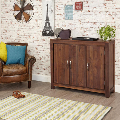 Marwar Sheesham Wood Walnut Large Shoe Cupboard #1 - Duraster 